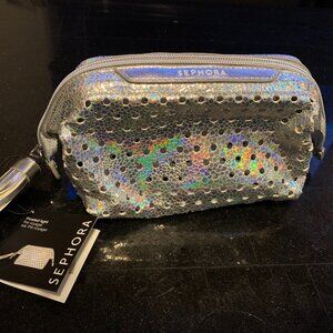 Sephora Silver Makeup Bag